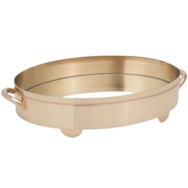 Bandeja Bloom Oval St. James Ouro 24k