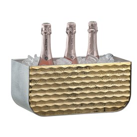 Cachepot / Champanheira Acqua Inox com Detalhes em Ouro - Riva