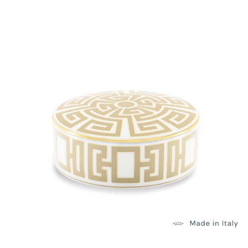 Caixa Redonda Labirinto Cachemire - Ginori 1735