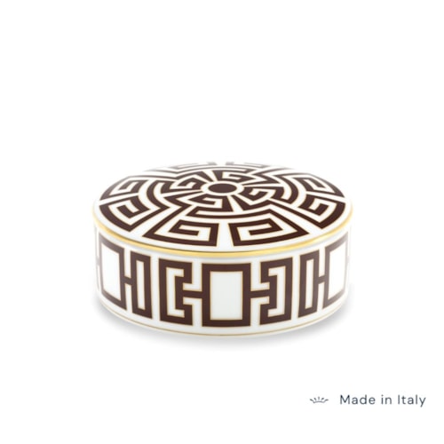 Caixa Redonda Labirinto Ebano - Ginori 1735