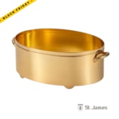 Produto Centro de Mesa Bloom Oval St. James Ouro 24k