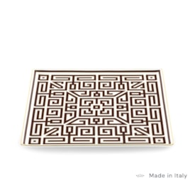 Centro de Mesa Grande Quadrado Labirinto Ebano - Ginori 1735