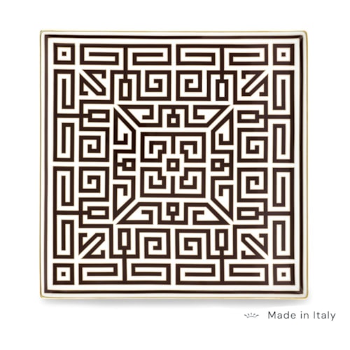Centro de Mesa Grande Quadrado Labirinto Ebano - Ginori 1735