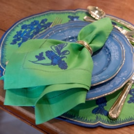 Conj. Jogo Americano e Guardanapo - Linho Malaquita Conj. Jogo Americano e Guardanapo - Linho Malaquita