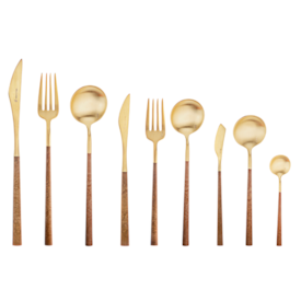 Conj. Talheres Neo Castanho Gold