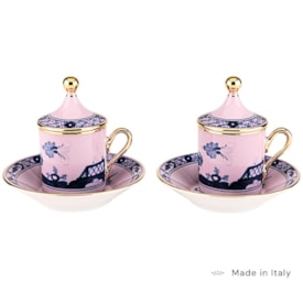 Conjunto 2 Xícaras de Café com Tampa Oriente Italiano Azalea - Ginori 1735