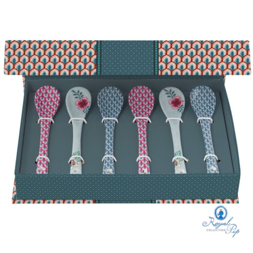 Giftset com 6 Colheres Oriental Azul - Flower Festival - Pip Studio