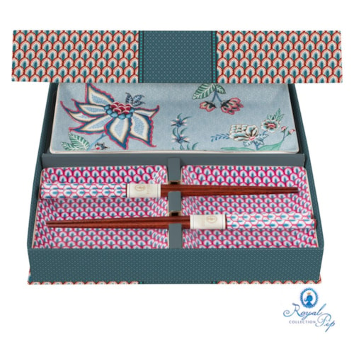 Giftset com 6 Pecas Square Oriental Azul - Flower Festival - Pip Studio