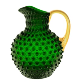 Jarra Hobnail Verde Escuro Com Alça Dourada - Klimchi