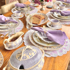 Jogo Americano Château de Chambord Branco e Lavanda