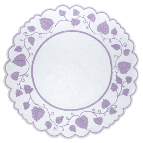 Jogo Americano Château de Chambord Branco e Lavanda