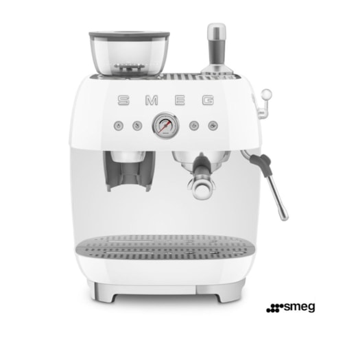 Máquina de Café Expresso Manual com Moedor Integrado Branca- SMEG