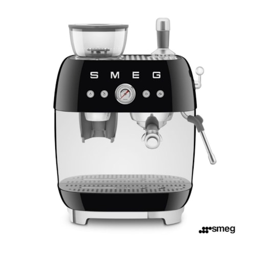 Máquina de Café Expresso Manual com Moedor Integrado Preta - SMEG