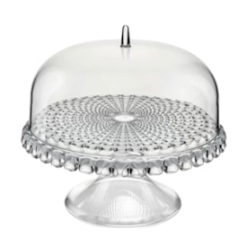 Prato para Bolo com Domo e Pedestal 30 xh 27 cm - Transparente - Guzzini