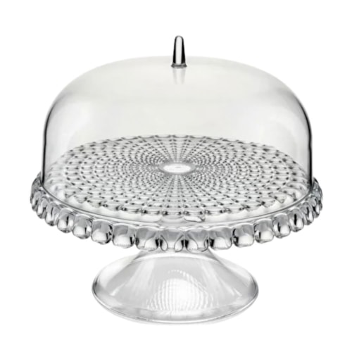 Prato para Bolo com Domo e Pedestal 30 xh 27 cm - Transparente - Guzzini