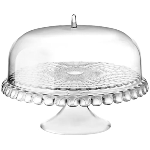 Prato para Bolo com Domo e Pedestal - 36xh28 cm - Transparente - Guzzini