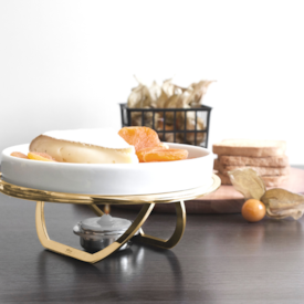 Rechaud Brie Linea Pequeno com Ouro 24 k