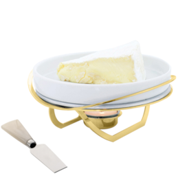 Rechaud Brie Linea Pequeno com Ouro 24 k