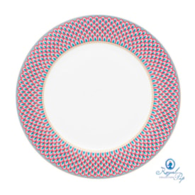 Set/4 Pratos de Jantar Scallop Azul - Flower Festival - Pip Studio