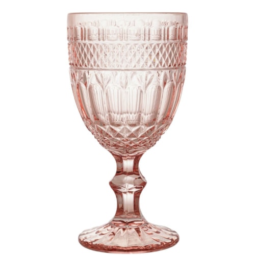 Taça Água Vidro Rosa 345ml