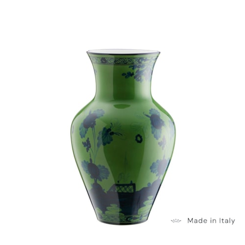 Vaso 25cm Oriente Italiano Malachite  - Ginori 1735