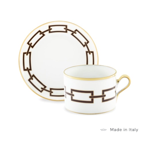 Xícara de Chá com Pires Catena Ebano - Ginori 1735