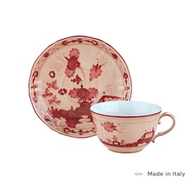 Xícara de Chá com Pires Oriente Italiano Vermiglio - Ginori 1735